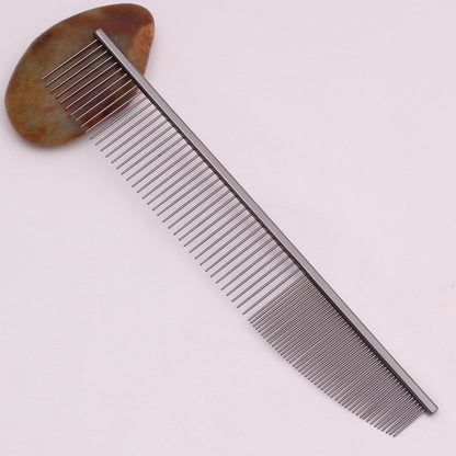 Copper Dog Grooming Combs Pet Boundary Knot Massage Tools Professional Salon Cat Hair Cleaning Crescent High Low Teeth 7816#