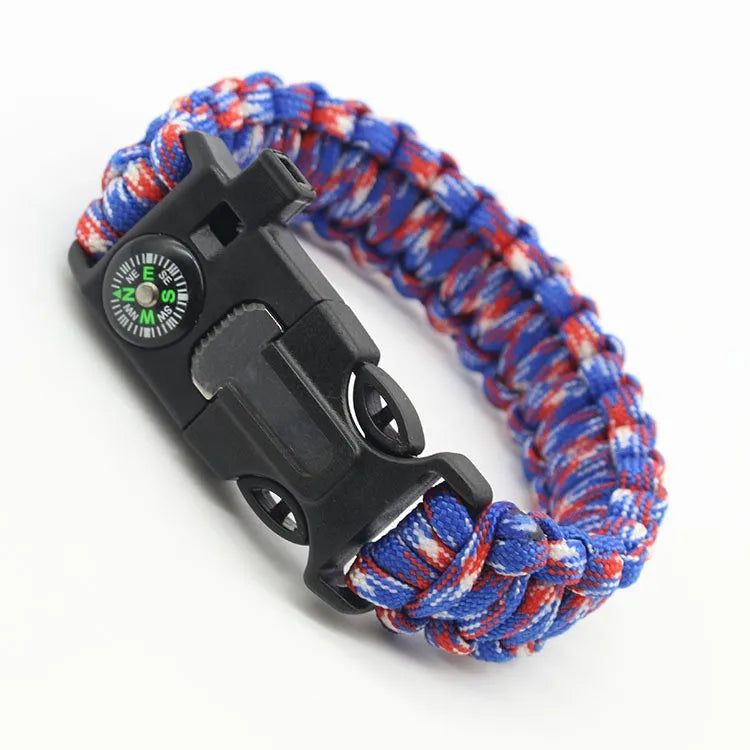 Five In One Compass Bracelet With Flint Seven Core Paracord Bracelet Inginiter Outdoor Survival Hiking Camping Tools