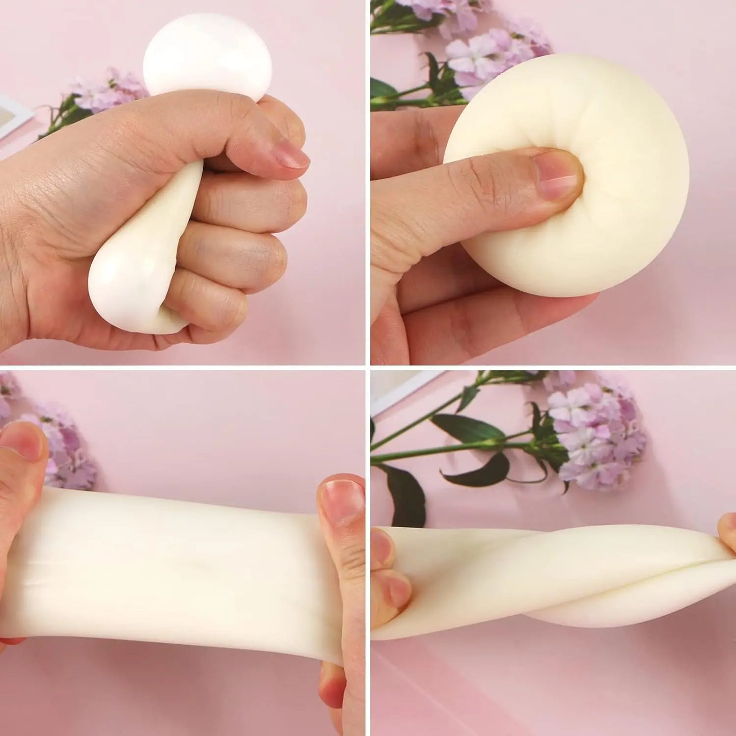 Colorful Dumpling Stress Balls Fidget Sensory Toy Squeeze Dough Ball Stress Relief Hand Toy Bun with Food Steamer Stretchy Desk