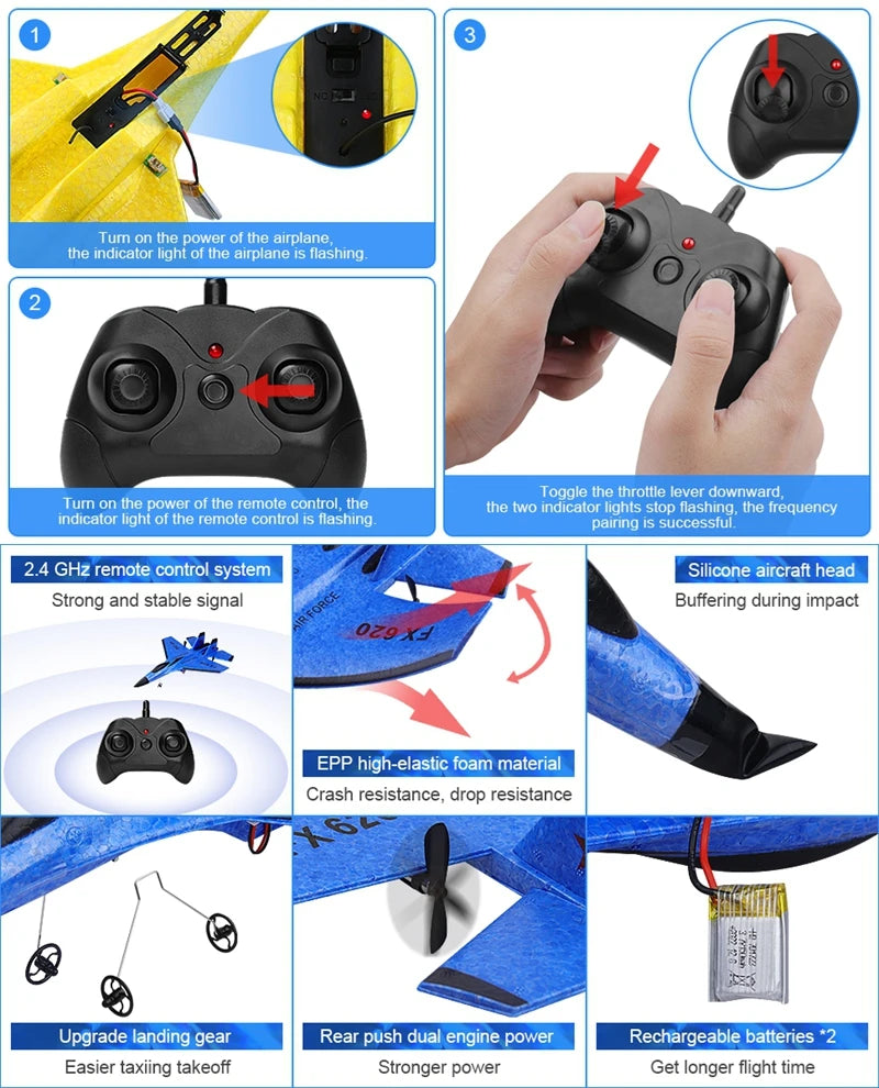 RC Foam Aircraft SU-35 Plane 2.4G Radio Control Glider Remote Control Fighter Plane Glider Airplane Foam Boys Toys for Children