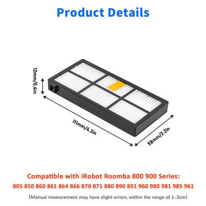 Side Main Brush Filters Tool Part For iRobot Roomba 800 900 Series 800 861 866 871 876 886 891 896 900 966 971974 975 976 Vacuum