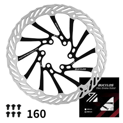 BUCKLOS Ultralight MTB Bike Hydraulic Disc Brake Rotor 160/180/203mm Mountain Road Racing Bicycle Brake Disc with 6 Free Bolts