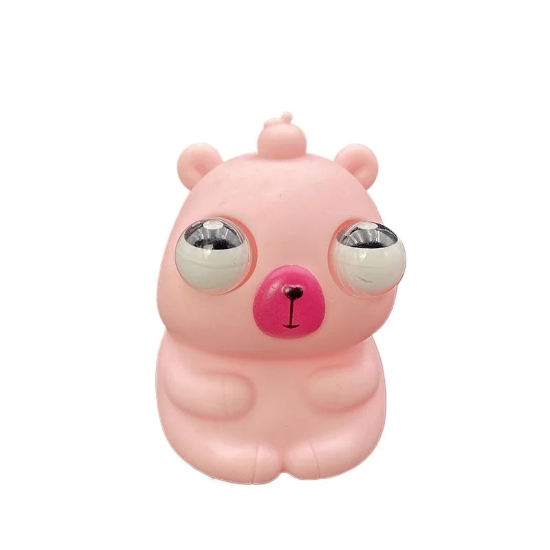 Pop Eye Squeeze Capybara Animal Sensory Toys Fun Novetly Fidget Stress Relief Anxiety Eyeball Bouncing Toy Gifts for Kids Adults