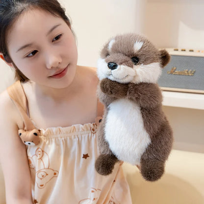 Hugging Otter Plush Toys Fluffy Cozy Magnetic Animal Doll Cute Well-behaved Baby Otter Doll Funny Children Toys Nice Gift