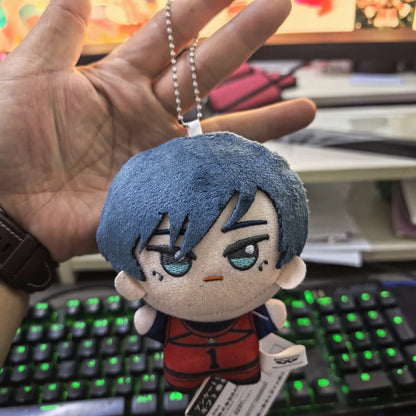 10cm Anime Volleyball Boy Blue Lock Kawaii Bag Pendant Keychain Isagi Mikage Reo Rin Itoshi Sae Blue Prison Plush Toy Kids Gift