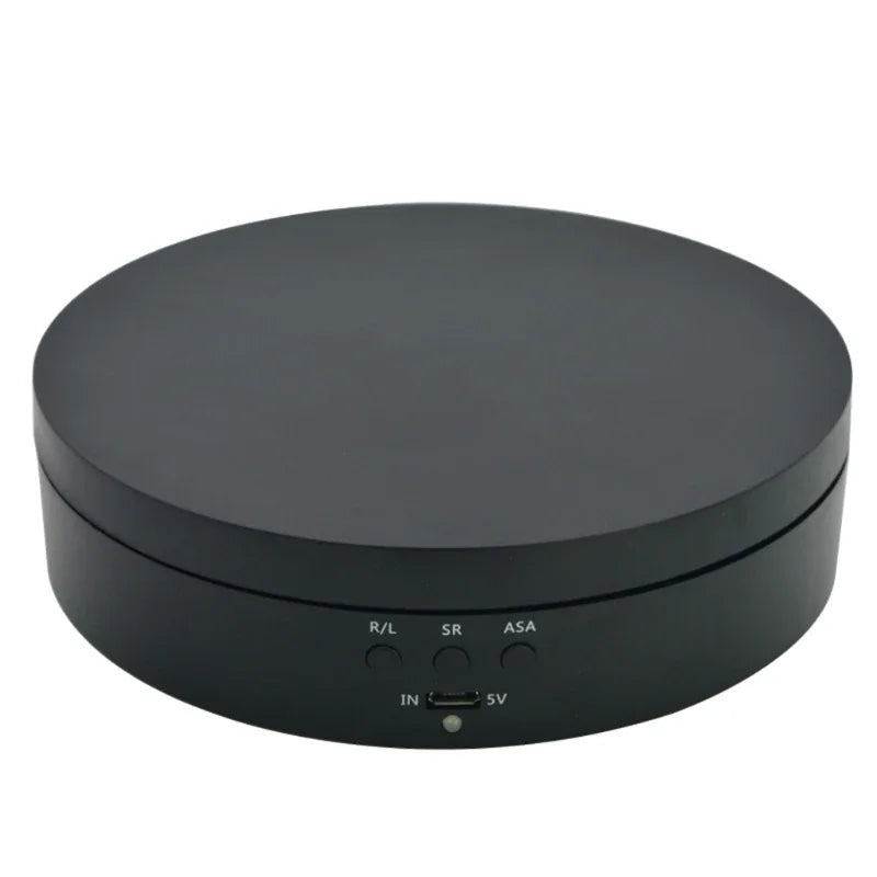 3 Speeds Electric Rotating Display Stand Mirror 360 Degree Turntable Jewelry Holder Battery/USB Power for Photography Shooting