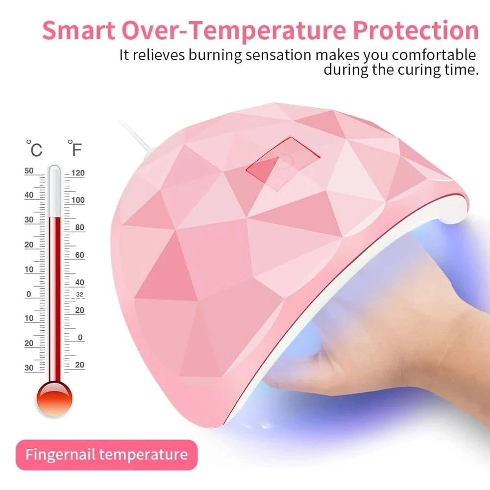 54W UV LED Nail Lamp - Sunlight Quick-Dry Nail Tool, Professional Fingernail & Toenail Art Salon Equipment