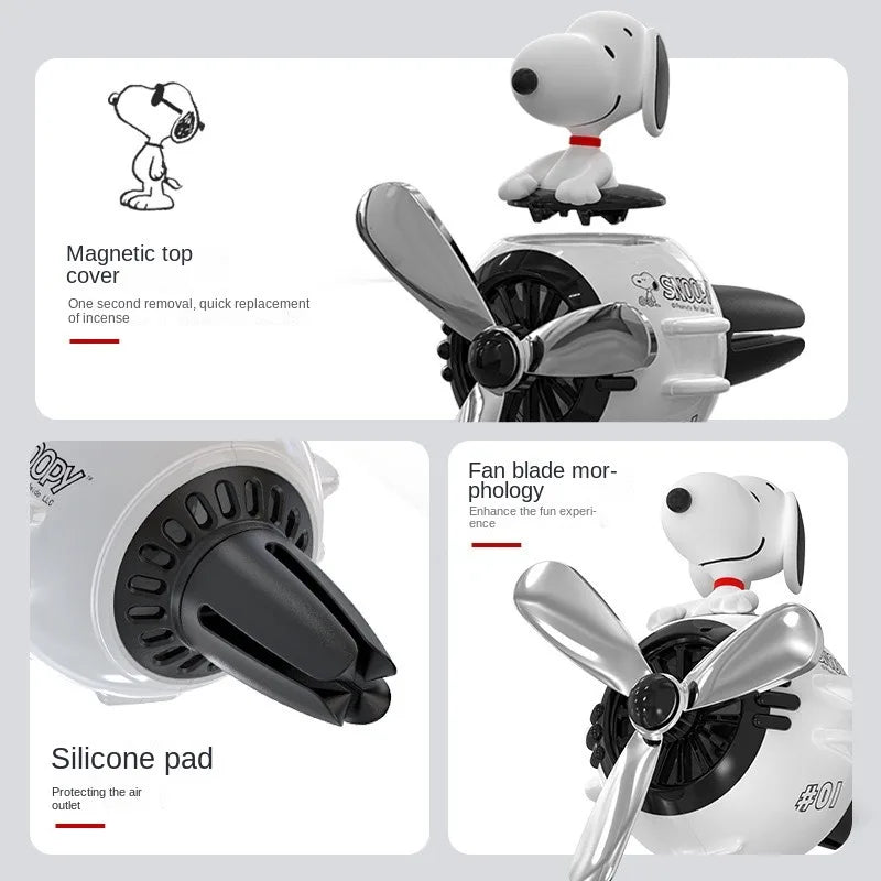Cute Snoopy Anime Car Air Freshener Aromatherapy Fragrance Piece Car Air Outlet Decoration Perfume Clip Decor Accessories