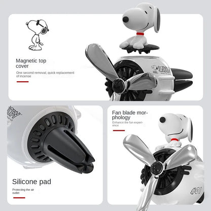 Cute Snoopy Anime Car Air Freshener Aromatherapy Fragrance Piece Car Air Outlet Decoration Perfume Clip Decor Accessories