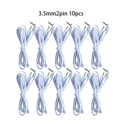 3.5mm Plug Electrode Wires Cable for WireUnit Massager Machine 2Pins & 4Pins Head Electrode Pads Compatible with Various Models