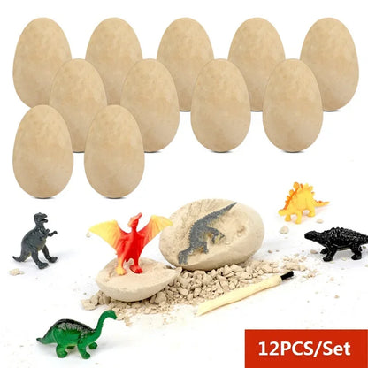 12PCS Archeological Dinosaur Egg Dig Kit Fossil Excavation Toy Teens Adults Scientific DIY Mining Multiplayer Party Favors Gifts