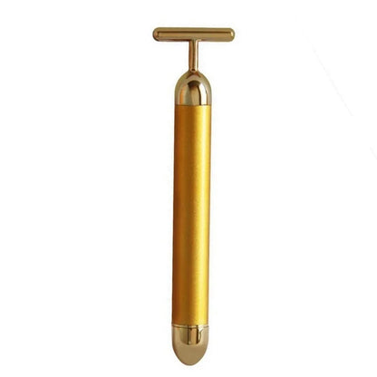 Gold Vibration Facial Slimming Face Beauty Bar Wrinkle Stick Beauty Bar Pulse Firming Facial Roller Massager Wrinkle Stick