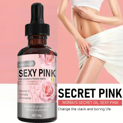 Secret Pink Intimate Oil Vitamin C & Chamomile. Softens, Smoothes, Revitalizes Skin. For Feminine Care. All Skin Types. 30g Net