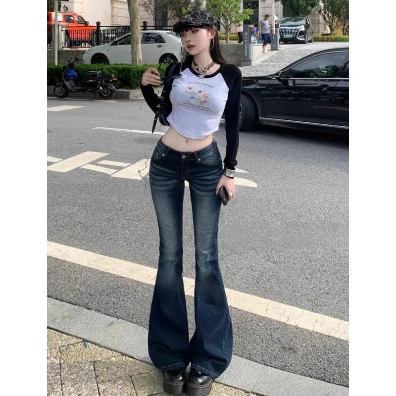 Flared Slim-Fit Denim Jeans