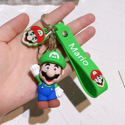 19 Styles Anime Keychain Mario Bros Luigi Toad Bowser Action Figure Model PVC Cartoon Bag Doll Pendant Toys Gift