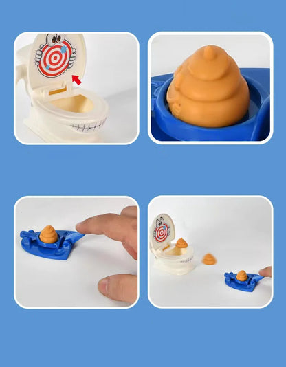Mini Toilet Anti Stress Toys Two Person Interactive Catapult Toilet Toy Tabletop Game Throw Battle Toy Poops for Kids Adult
