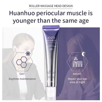 Anti Wrinkle Anti Dark Circle Eye Cream Roller Massager Moisturizing Eye Bags Anti Aging Hyaluronic Acid Eye Skin Care Products