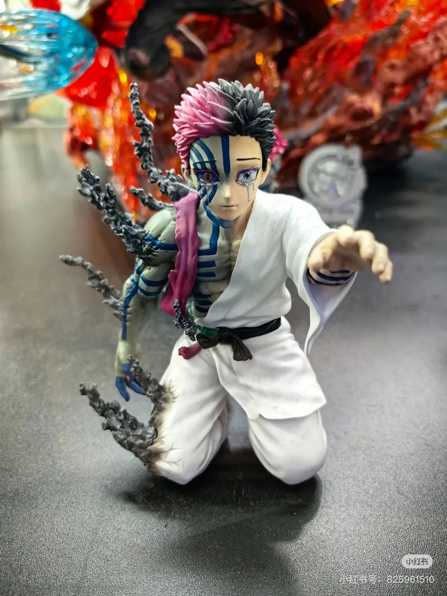 In Stock 13cm Demon Slayer Akaza Hakuji Anime Figure Model Doll Action Figurine Pvc Decoration Peripheral Desktop Ornament Toy
