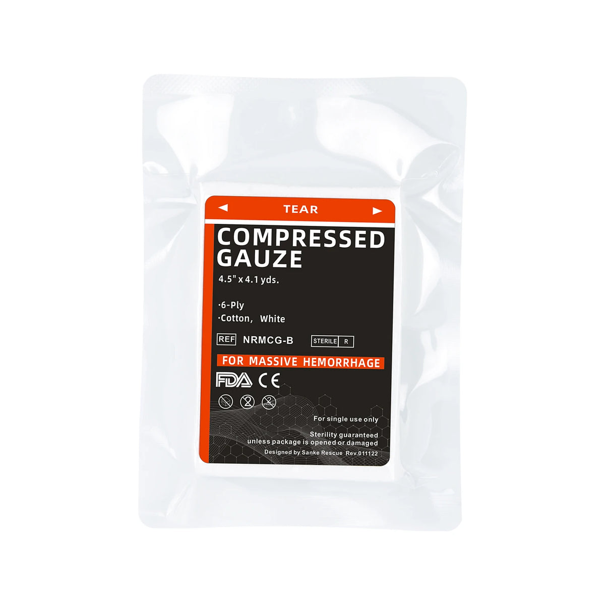 First Aid Compressed Sterile Gauze,Emergency Medical Dressing, Hemostatic Control Bandage Vacuum Packaging Gauze Roll Z-Folded