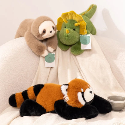30-65cmKawaii High Quality Forest Animal Plush Doll Pillow Soft Long-arm Raccoon Dinosaur Sloth Panda Koala Plush Toy Home Decor