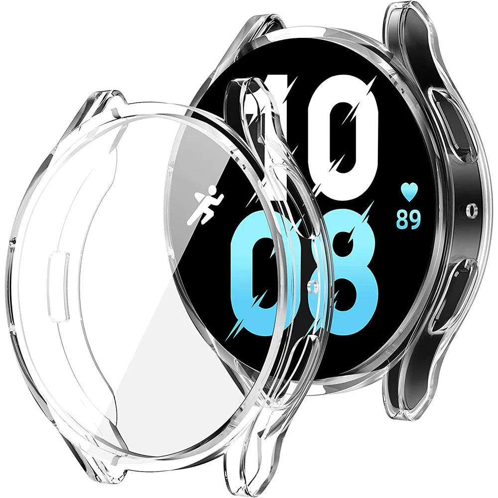 Watch Case for Samsung Galaxy Watch 4/5/6/7 40mm 44mm Screen Protector TPU All-Around Bumper Protective Cover ，Easy to install