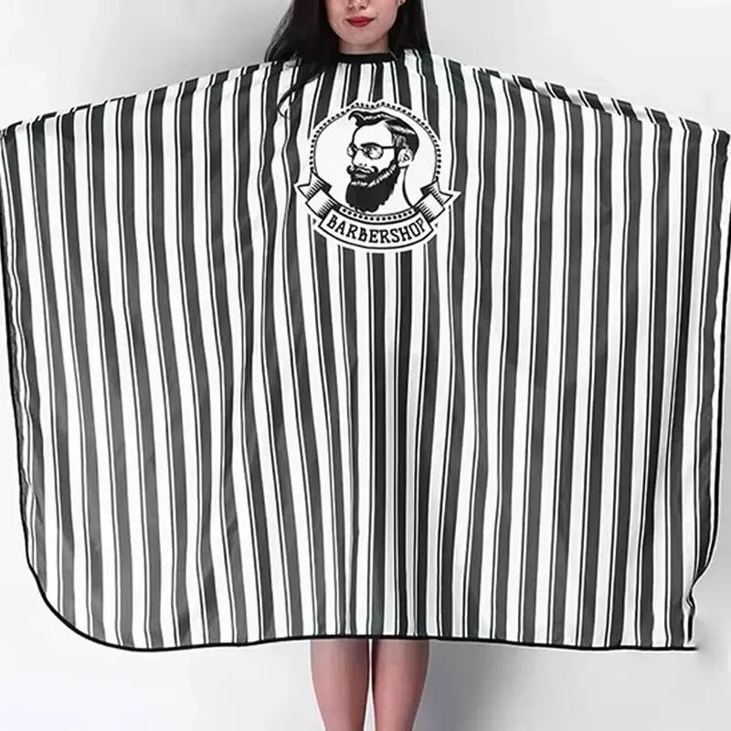 Non-Stick Striped Adult Hair Cutting Cloth - Oil-Resistant Apron for Hair Salon Hairstylists