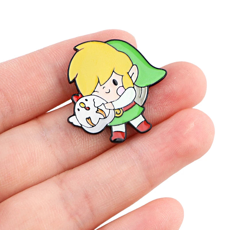 Link Enamel Pins Anime Games Lapel Pin Brooches for Backpack Collection Manga Badges Jewelry Accessories