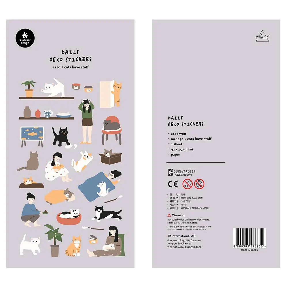 Korean Import Original Suatelier Collection Kawaii Daily Stickers Scrapbooking Diy Journal Stationery Sticker Deco Art Supplies