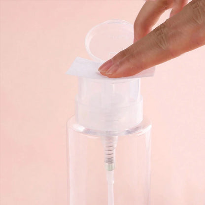 200ML Empty Pump Liquid Alcohol Press Nail Polish Remover Cleaner Bottle Nail Refillable Bottle Dispenser Manicure Container