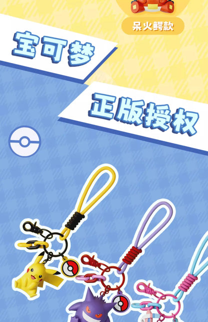 Genuine Pokemon Keychain Pikachu Gengar Sylveon Sprigatito Quaxly Fuecoco Anime Action Figure Toy Keyring Fragrance Pendant Gift