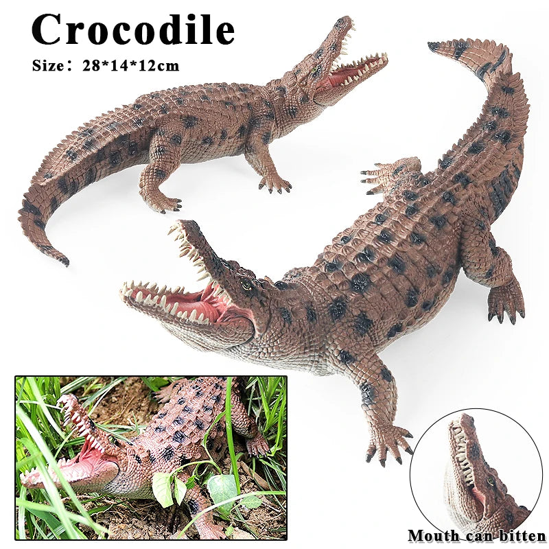 Oenux Wild Animals Action Figures Simulation Sarcosuchus Crocodiles Boar Croc Model PVC Collection Decorate Kids Educational Toy