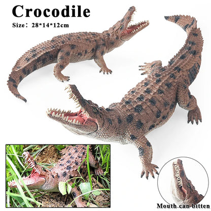 Oenux Wild Animals Action Figures Simulation Sarcosuchus Crocodiles Boar Croc Model PVC Collection Decorate Kids Educational Toy