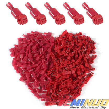 T Tap Wire Connectors, 60/50/40pcs Self-Stripping with Nylon Fully Insulated Male Quick Disconnect splice T Type Electrical Wire
