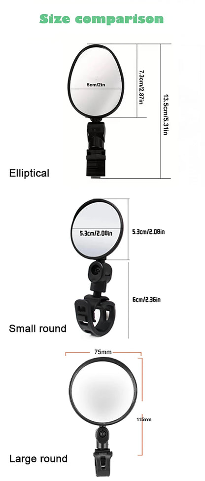 1/2PCS Bicycle Rearview Mirror 360 Degree Adjustable Rotatable Universal Cycling Handlebar Rear View Mirrors for MTB Road Bike