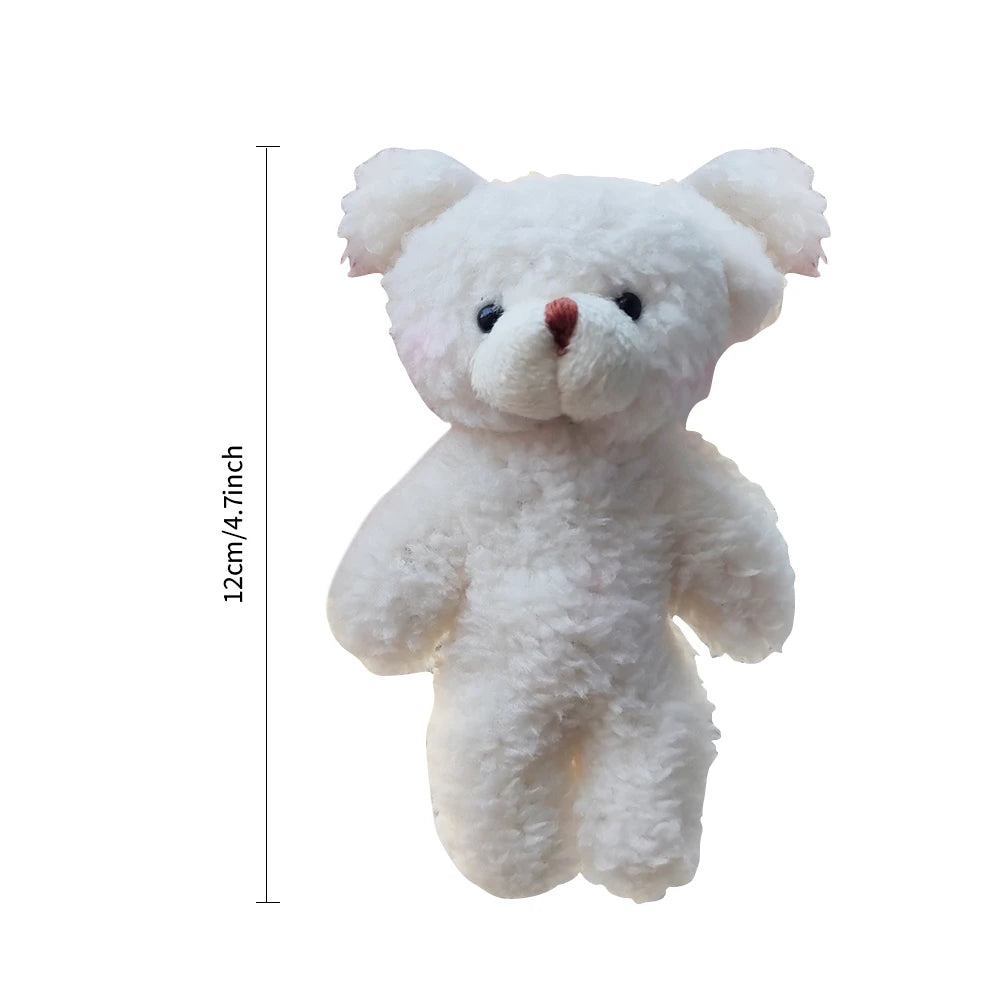 12cm Cute Bear Plush Keyring Pendant Soft Stuffed Plush Keychain Toy Backpack Pendant Birthday Gifts for Children