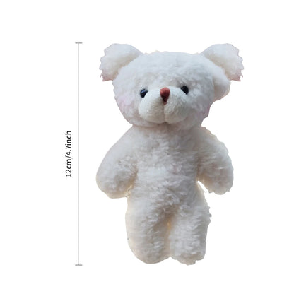 12cm Cute Bear Plush Keyring Pendant Soft Stuffed Plush Keychain Toy Backpack Pendant Birthday Gifts for Children