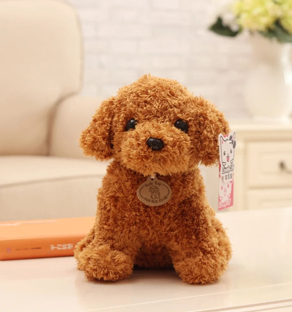 20CM Cute Teddy Dog Plush Toy Curly Dog Doll With Hanging Tag Simulation Dog To Send Children's Birthday Gift