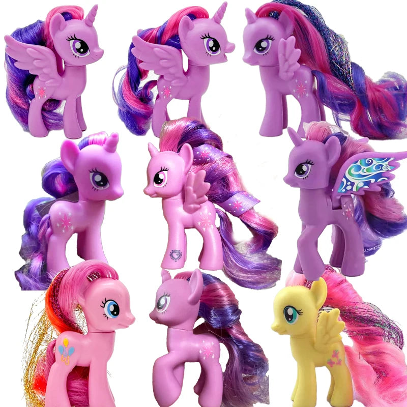 Genuine Hasbro My Little Pony Anime Figures Classic Twilight Luna Princesses Rarity Ornaments 8cm Collection Pony Toy Gifts