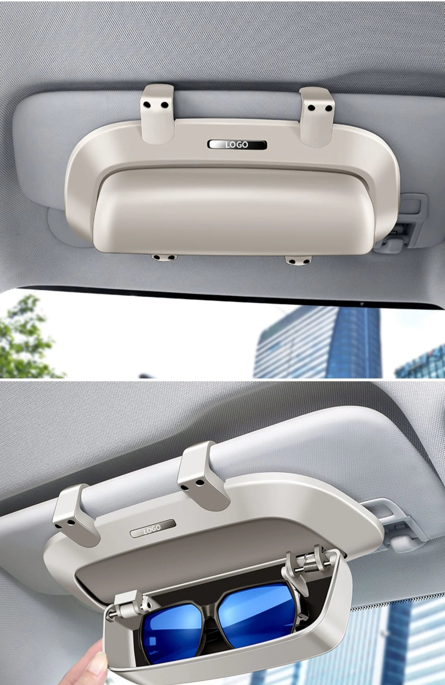 Car glasses case, sun visor, multifunctional car sunglasses holder, in-car glasses clip, modified storage box
