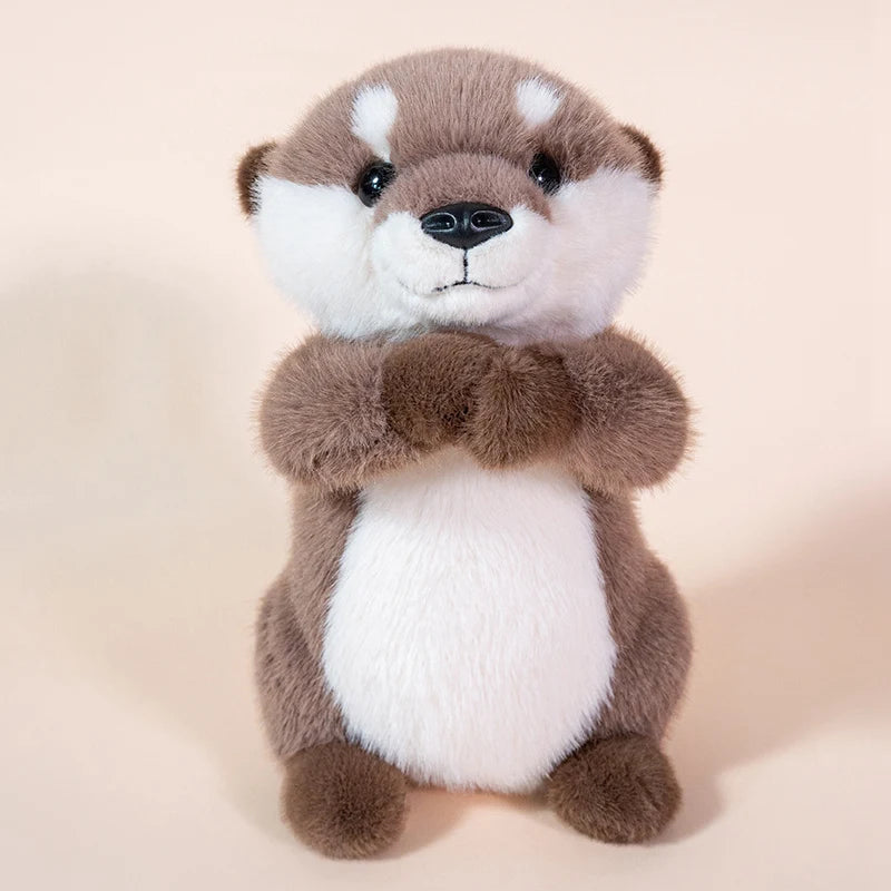 Hugging Otter Plush Toys Fluffy Cozy Magnetic Animal Doll Cute Well-behaved Baby Otter Doll Funny Children Toys Nice Gift