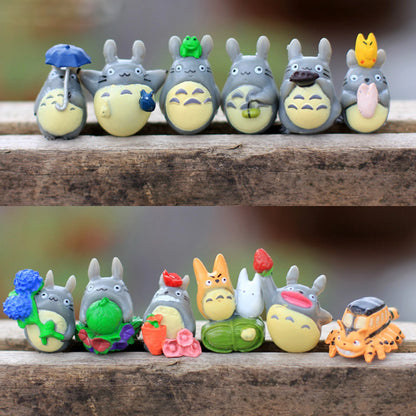 1-12pcs Anime Miyazaki Hayao Series Totoro Figure Mini Statue Cute Toys Room Ornaments Pvc Figures Toy Kid Gifts Collecctibles