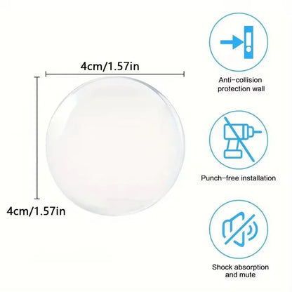 Door Knob Wall Shield Clear Soft Rubber Door Stopper Door Handle Bumper Mute Stickers Wall Protector Muffler Pad Protective Plug