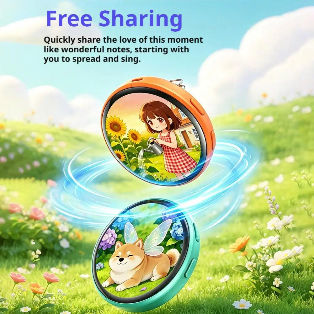 Anime Digital Badge, Anime Style Digital Pin with Photo, Video Display, HD Touchscreen E-Badge, for Party, Cosplay, Fandoms