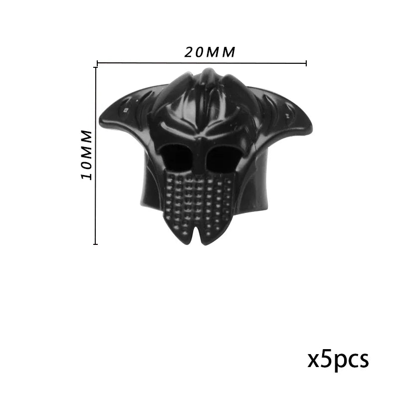 Viking Pirate Age Bullhorn Hat Medieval Knight Roman Warrior Soldier Helmet Action Figures Building Blocks Toys For Children