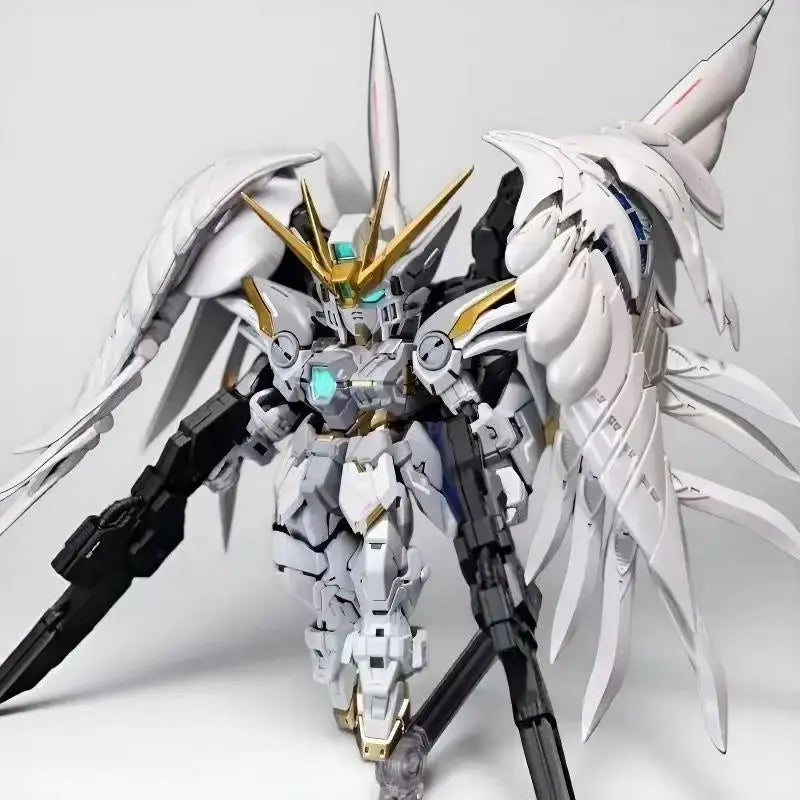 Gl Mgsd Wing Zero Ew Snow White Version Angel Feather Drop Mech Assembly Model Kit Action Figure Decoration Doll Boy Toy Gift