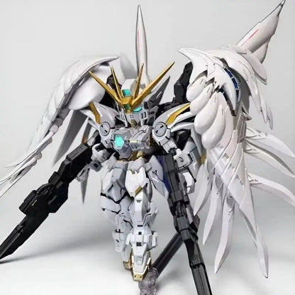 Gl Mgsd Wing Zero Ew Snow White Version Angel Feather Drop Mech Assembly Model Kit Action Figure Decoration Doll Boy Toy Gift