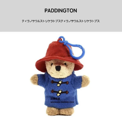 Cartoon Pattine Bear action figure Dish Tie Bear plush doll pendant Children's holiday gift bag decoration cute key chain 10cm