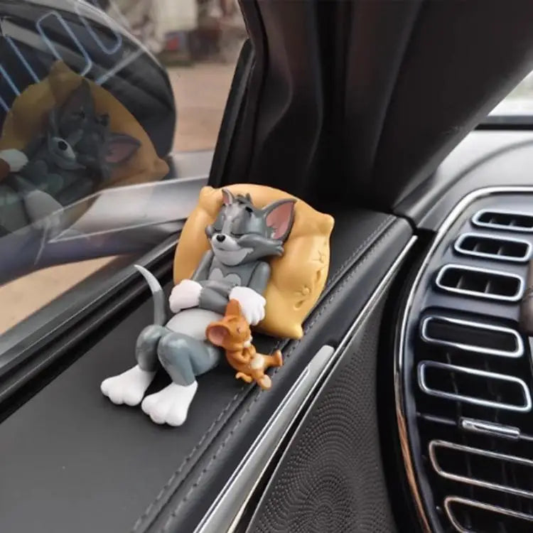 Car Dashboard Decor Interior with Adhesive Pads for Dashboard Desktop Ornament Classic Cartoon Figure Collection Car Accessories