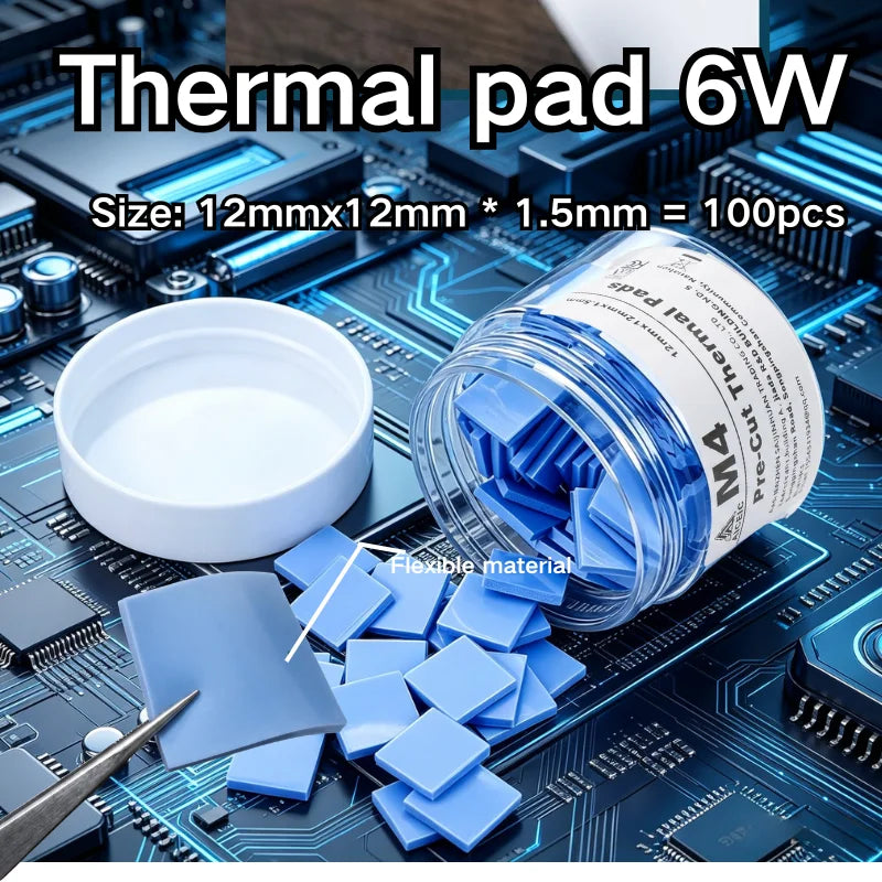 Thermal Pads thermal pad 6W IC heat sink Chip High Thermal Conductivity Self-adhesive Mobile Phone Motherboard Repair Silicone