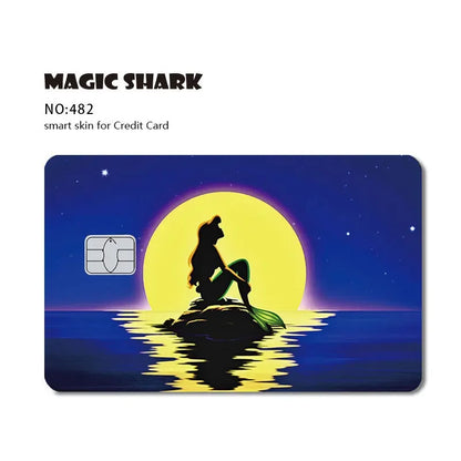 Magic Shark Cartoon Rabbit Warrior Flower Anime Chocolate PVC Sticker Film Skin Cover for Debit Credit Card